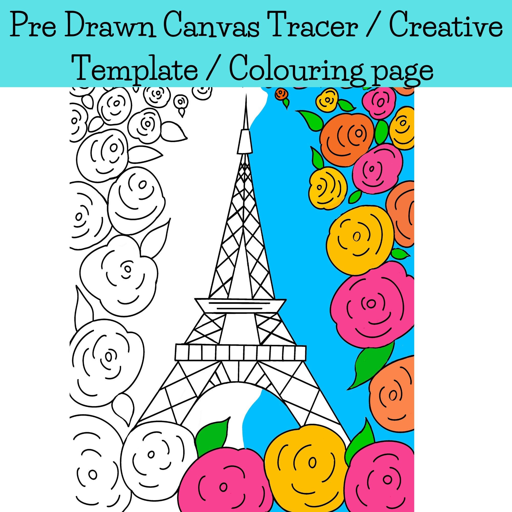 Pre-drawn Canvas/Paint Kit (Wine Glasses)