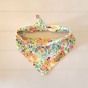 Spring Floral Dog Bandana Spring Bandana Tie & Snap Dog Bandana Puppy Bandana Cute Dog Bandana Floral Cat Scaf Puppy Gift Yellow Pink Purple