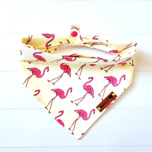 Flamingo Dog Bandana Pet Bandana Flocking Waffled Dog Bandana Summer Dog Bandana Tie & Snap  Bandana Neckerchief  Dog Gift, Puppy Dog Mom
