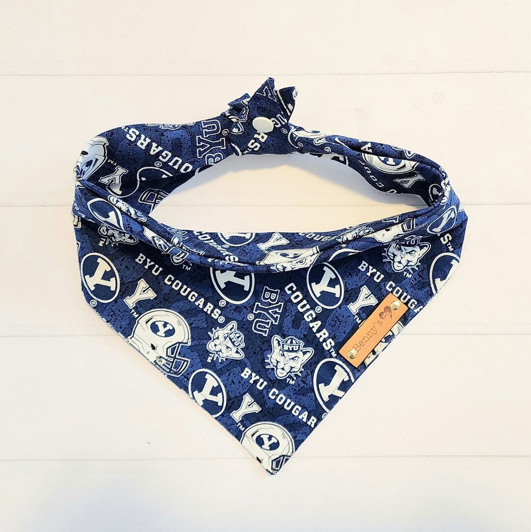BYU Cougars Dog Bandana BYU Football Dog Bandana Tie & Snap Dog Bandana