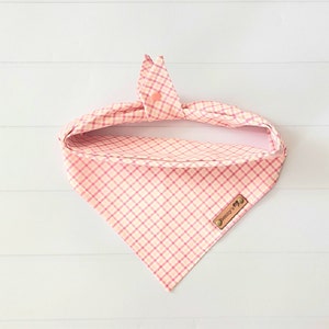 Pink Plaid Dog and Cat Bandana Girl Dog Bandana Summer Dog Scarf Tie & Snap Bandana Pink Plaid Dog Bandana Puppy Gift Female Dog Bandana