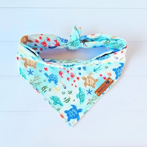 Bandana dla psa na plażę, tropikalny banan, prezent dla zwierzaka, żółw morski, letnia bandana dla psa, tropikalny szalik dla psa, oceaniczny szalik dla psa, letni szalik, oceaniczny szalik dla żółwia