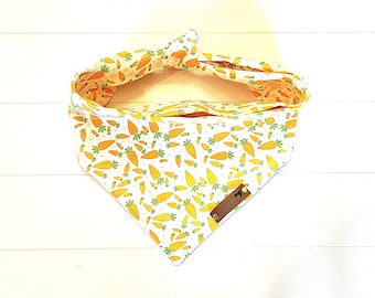 Pañuelo de zanahoria de Pascua para perro, bufanda de primavera para cachorro, con lazo y broche.