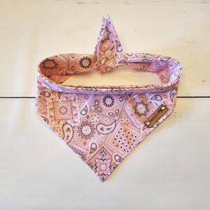 Pink Paisley Dog Bandana  Cotton Dog Bandana Female Dog Bandana Summer Dog Bandana Tie & Snap Bandana Girl Dog Bandana Puppy Gift Dog Mom