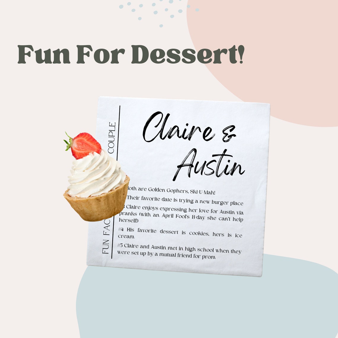 Fun Facts Personalized Wedding Napkins 100 CT Cocktail Etsy