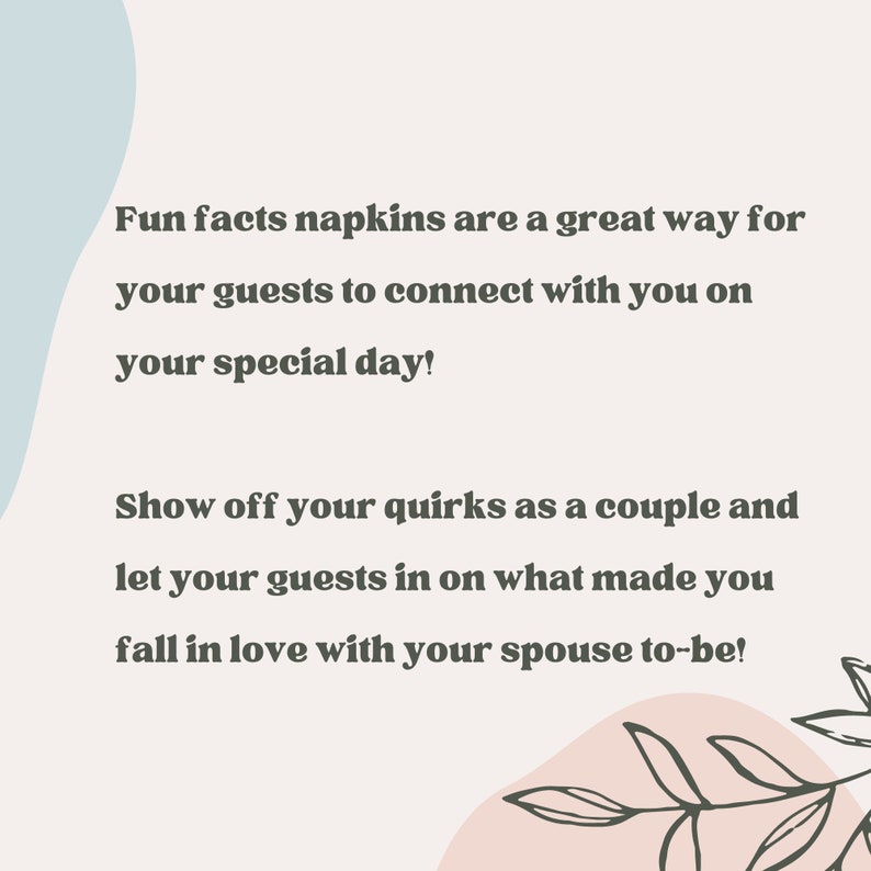 Fun Facts Personalized Wedding Napkins 100 CT Cocktail Etsy