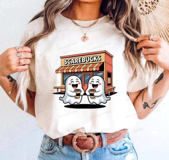 Scarebucks Coffee Ghosts PNG (Halloween, Transparent, High Resolution) 300 DPI