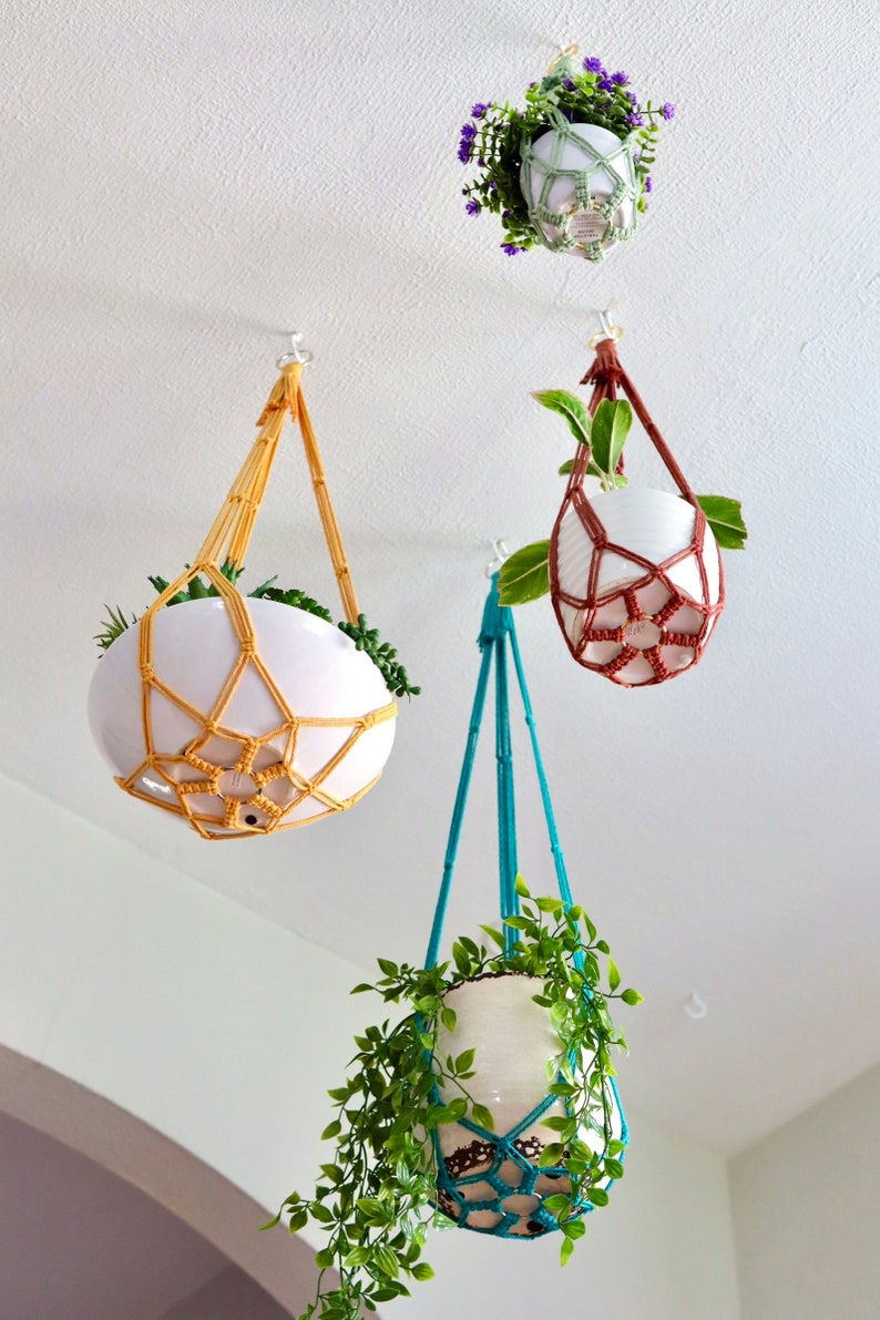 No Tassel Macrame Plant Hanger Tassel Free Plant Hanger Etsy
