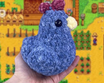 Crocheted Stardew Valley Blue Chicken