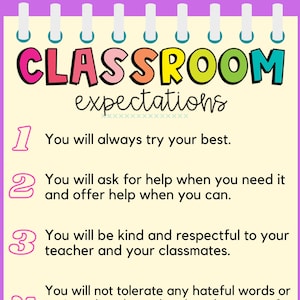 Editable Classroom Expectations Poster | Class Rules | Bulletin Board | Educational Learning Poster