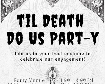 Til Death Do Us Party Engagement Party Invitation | Couple's Shower Invitation | Bridal Shower Invitation | Editable Document Template