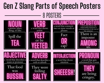Gen Z Slang Parts of Speech Posters: Classroom Decor