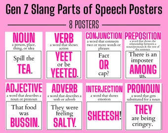 Gen Z Slang Parts of Speech Posters: Classroom Decor