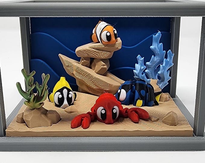 3DGOB Designed 3D printed flexi Fish with Tank