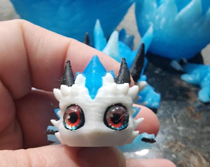 Serev3d Designed 3D printed ICE elemental dragons and matching eggs