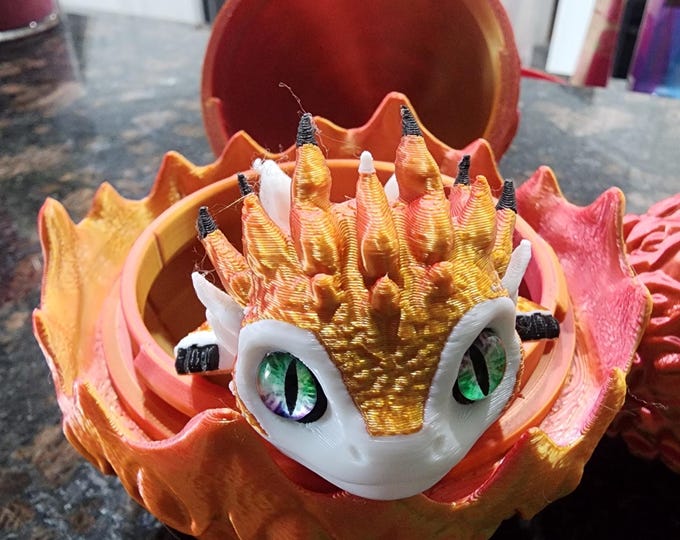Serev3d Designed 3D printed FIRE elemental dragons and matching eggs