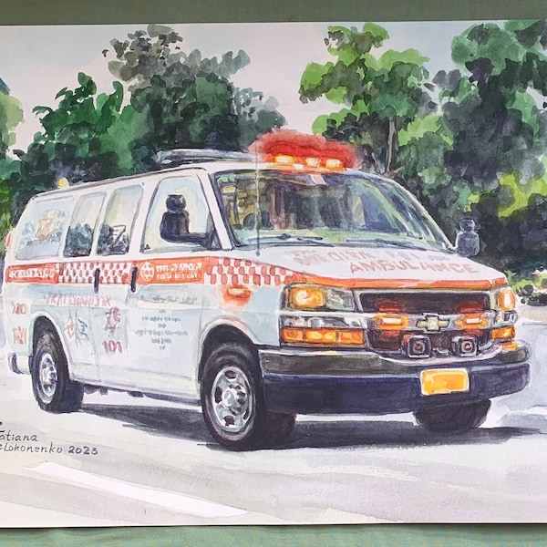Israeli Ambulance print - הדפס אמבולנס מד"א