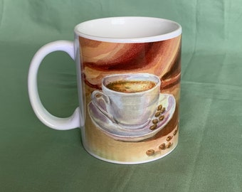 Coffee and Beans - mug from a watercolor painting