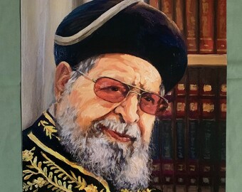 Maran Rabbi Ovadia Yosef - original art print from an oil on canvas painting