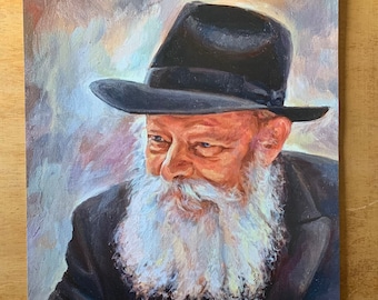 The Rabbi Menachem Mendel Schneerson, The Lubavitcher Rebbe - original art print