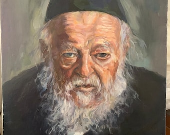 The Rabbi Chaim Kanievsky - oil on canvas painting