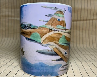 IAF F16 Barak - mug from a watercolor painting