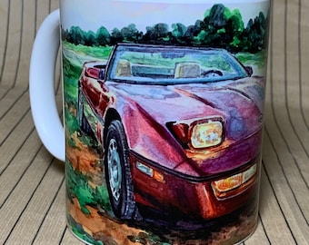 Chevrolet Corvette 1986 - mug from a watercolor painting