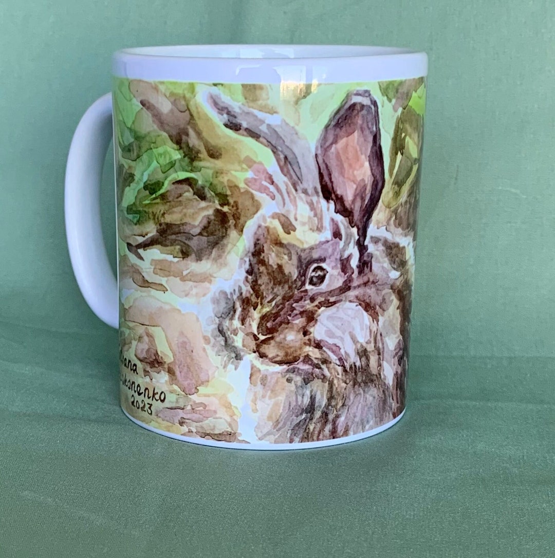Fluffy Rabbit - Mug From a Watercolor Painting - Etsy