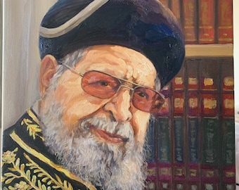 Maran Rabbi Ovadia Yosef - oil on canvas painting