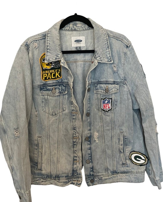 Distressed Bedazzled Upcycled Green Bay 