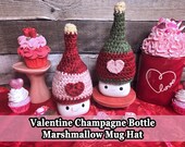 Valentine Champagne Marshmallow Mug Hat, Valentines Marshmallow Mug Hat, Rae Dunn Marshmallow Mug Hat, Valentines Decoration, Faux Champagne