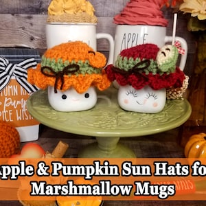 Pumpkin Bonnet Marshmallow Mug Hat, Apple Bonnet Marshmallow Mug Hat, Rae Dunn Marshmallow Mug Hat, Fall Marshmallow Mug Hat, Fall Tier Tray