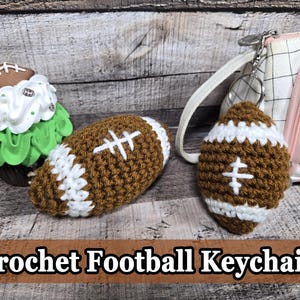 Crochet Football Keychain, Crochet Keychain, Football Gift, Crochet Gift, Sports Lover Gift, Handmade Keychain, Crochet Football, Fall Decor