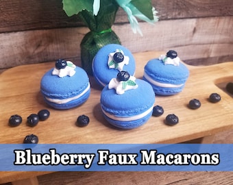Blueberry Faux Macaron, Faux Sandwich Cookies, Rae Dunn Tiered Tray, Fake Food for Display, Blueberry Decor, Blueberry Tier Tray, Faux Whip