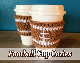 voetbal beker gezellig, bier kandje mouw, sport cup gezellig, handgemaakt cadeau, gehaakte gift cup cozies, voetbal geschenken, sport thema partij, cup warmer