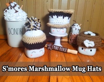 S'mores Marshmallow Mug Hats, Rae Dunn Marshmallow Mug Hat, Smores Mug Topper, Tiered Tray Mug Topper, Coffee Cup Marshmallow Mug Hat