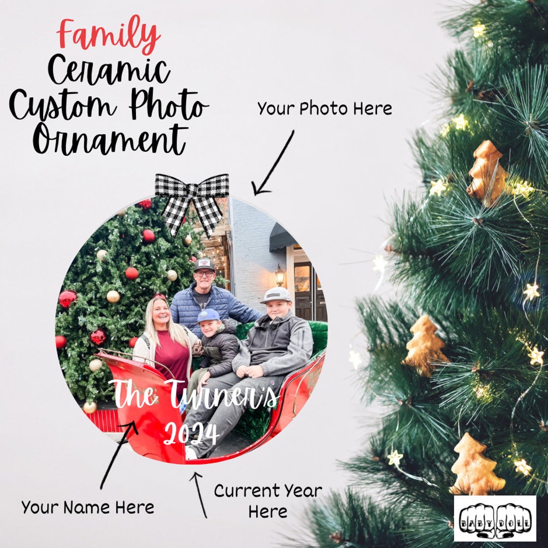 Personalized Ceramic Photo Ornament With Custom Picture, Name, and ...