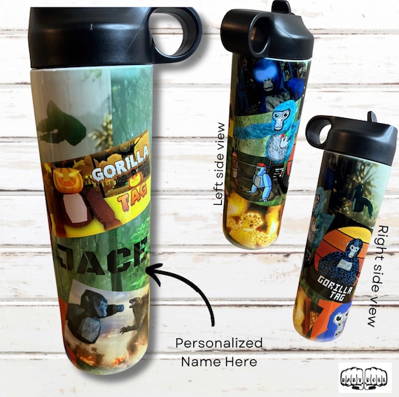 Gorilla Tag Tumbler Customized with Name. 20 oz with straw or closed lid option