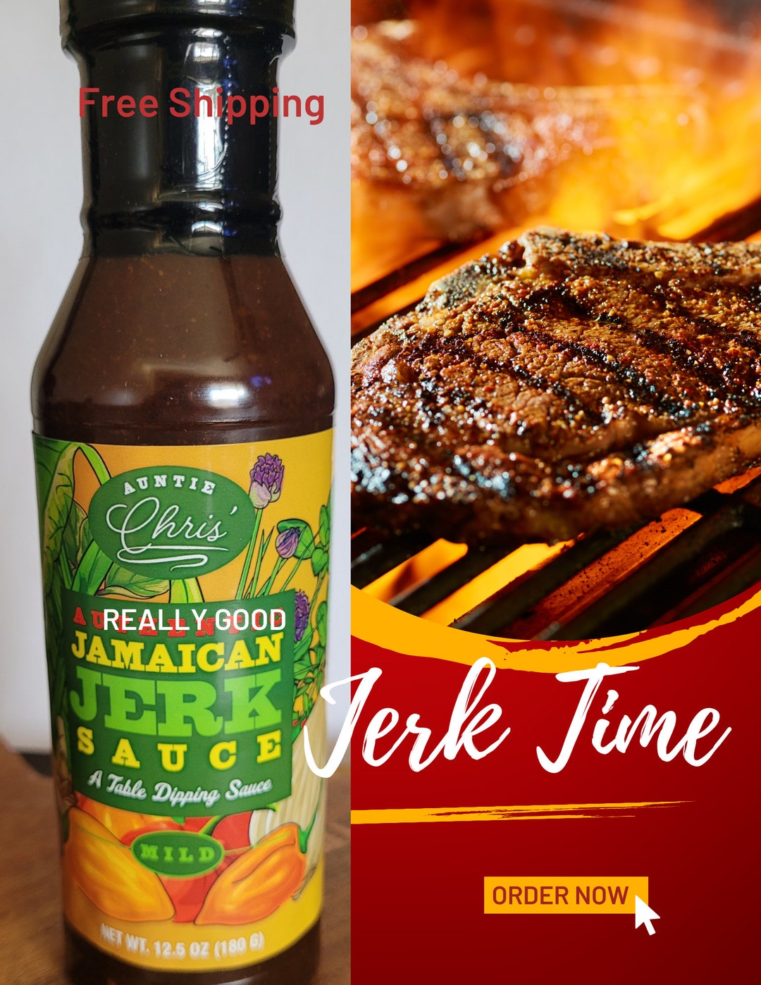 Auntie Chris's Authentic Jamaican Jerk Sauce HOT OR MILD Etsy