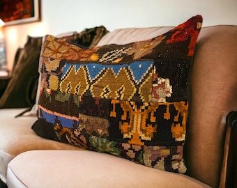 Kelim kussen, handgemaakte kussensloop, perfect voor woondecoratie, ideaal housewarming cadeau, stijlvol en gezellig decoratief sierkussen,