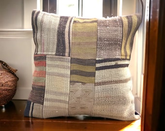 Kilim Sofa Pillow - Handwoven Boho Chic Cushion for Home Decor, Body pillow cover, Perfect Housewarming Gift, 20x20