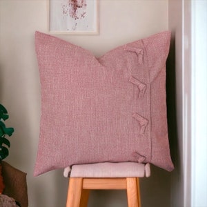 Cuscino esterno con cravatte,Copertura del cuscino rosa polverosa,Cuscino personalizzato,Cuscino per il corpo,Blush bolster pillow,16x16 federe per cuscini,