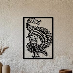 Peacock Mandala Metal Wall Art: Boho Home Decor