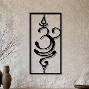 Om Sanskrit Symbol for Breathe Metal Wall Decor, Yoga Meditation Home Decor, Sanskrit Yoga Symbol Decor, Meaningful Gift, Zen Wall Hangings