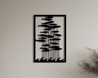 Metal Fish Wall Art: Coastal Nautical Decor