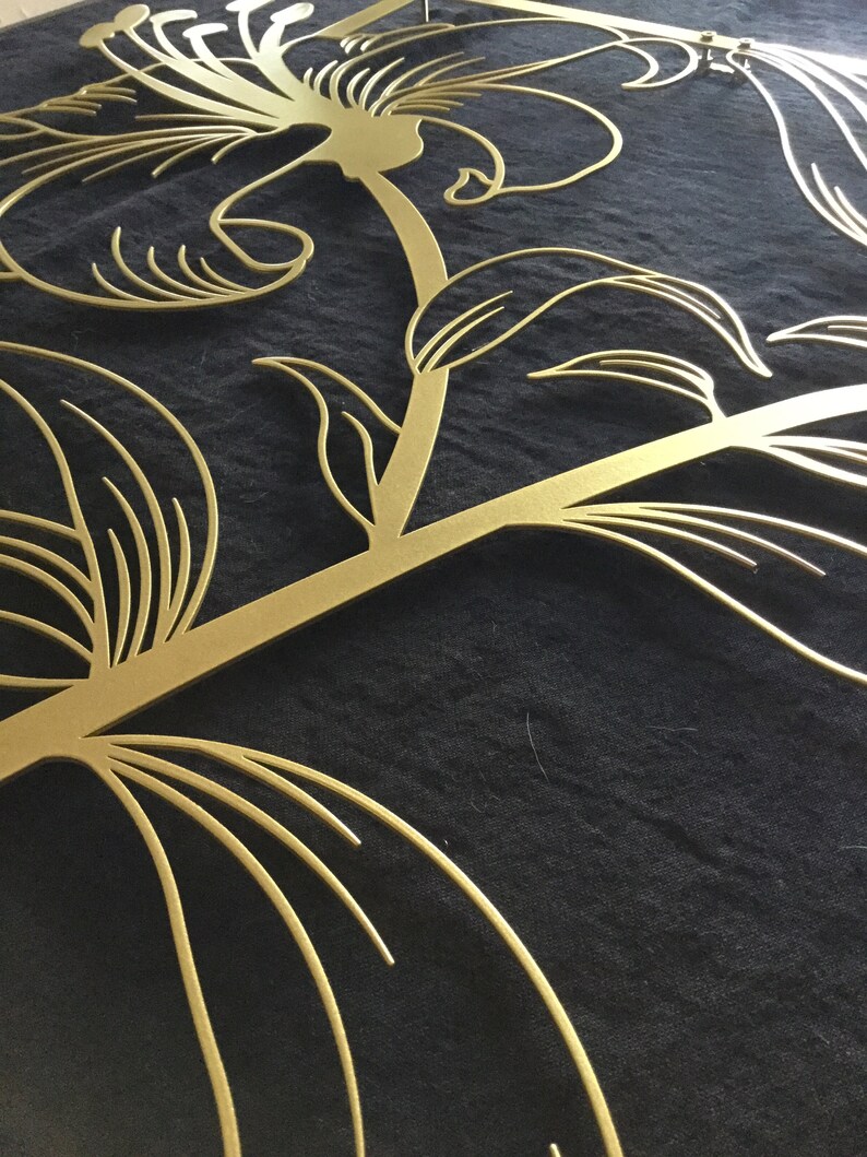 Gold Lily Metal Wall Art Large Gold Flower Wall Hanging Etsy