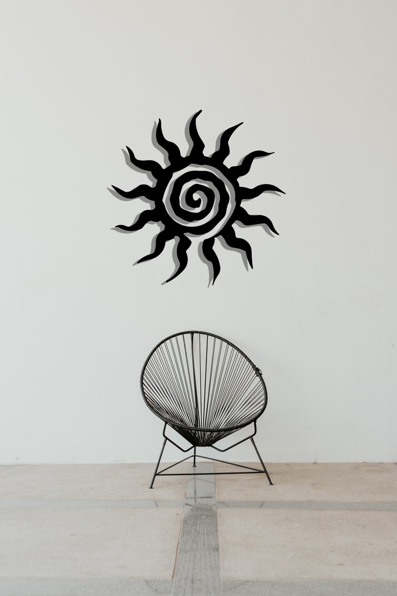 Large Spiral Sun Metal Wall Art Unique Sun Art Spiral Sun Etsy