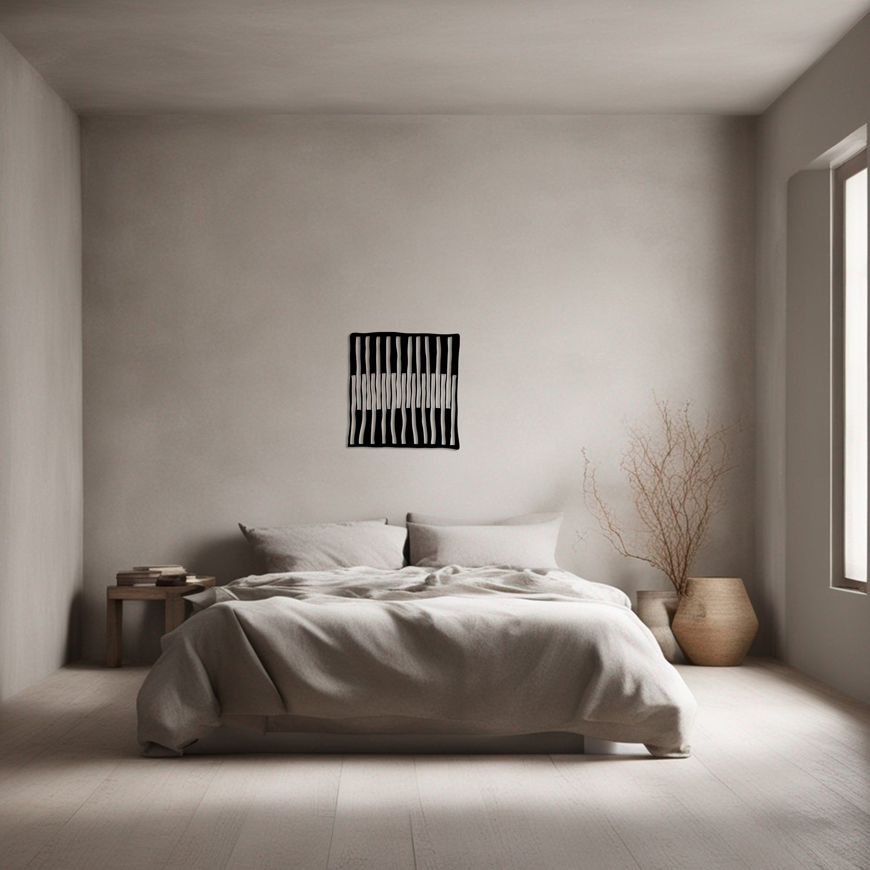 Metal Abstract Black Lines Wall Art Metal Stripes Decor - Etsy