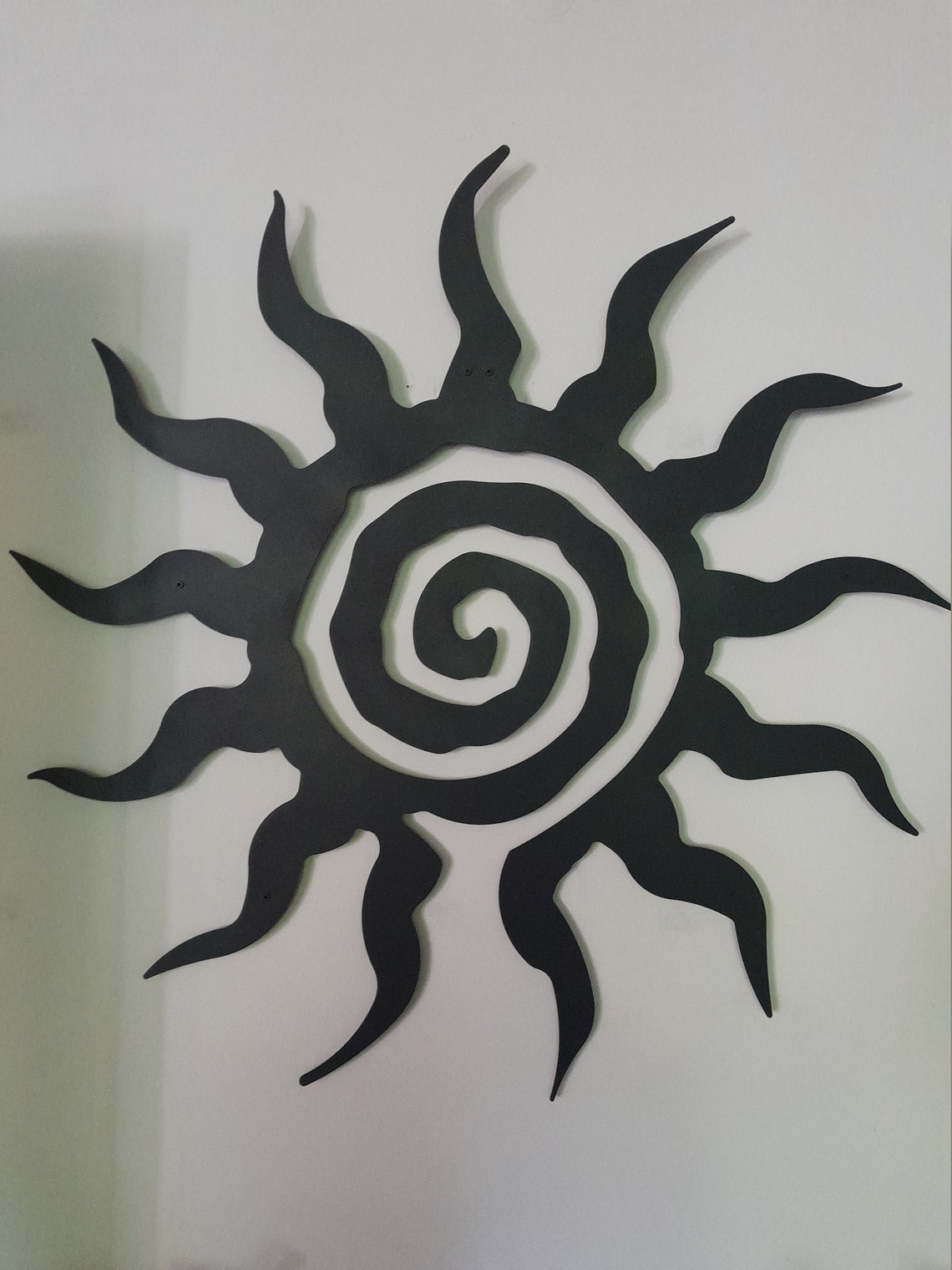 Large Spiral Sun Metal Wall Art Unique Sun Art Spiral Sun Etsy