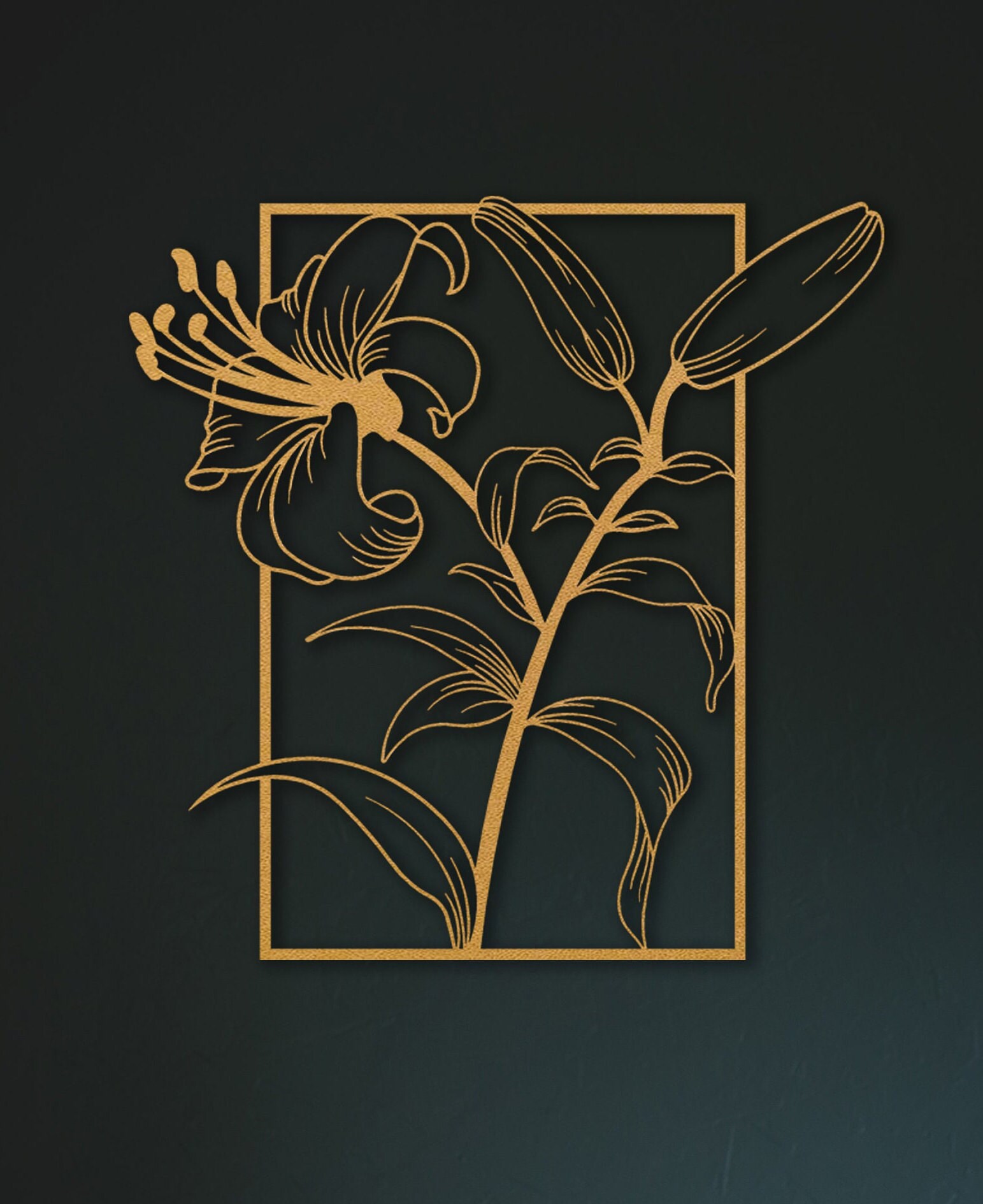 3 Set Gold Flower Large Metal Wall Art Gold Flower Wall Art Etsy